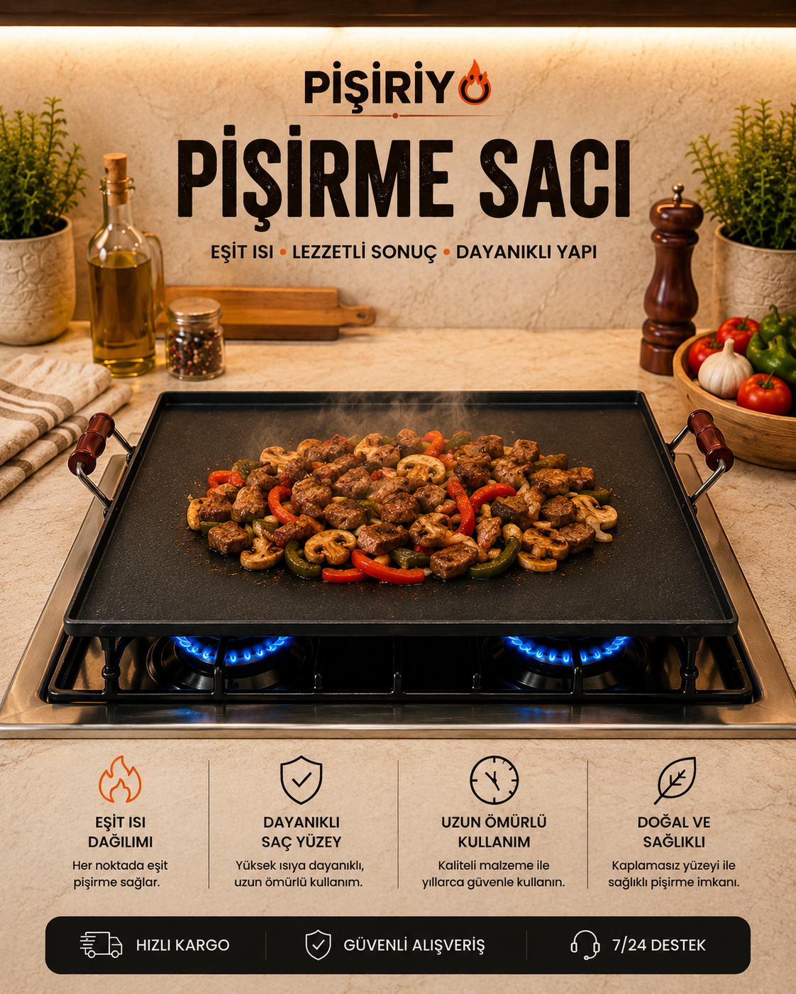 Pişiriyo Ocak Üstü Pişirme Sacı