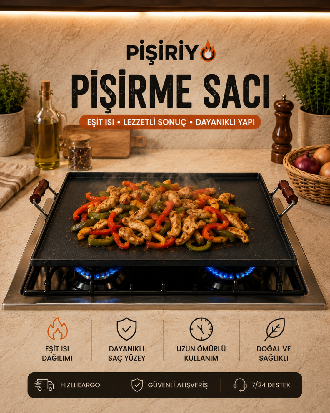 Pişiriyo Ocak Üstü Pişirme Sacı