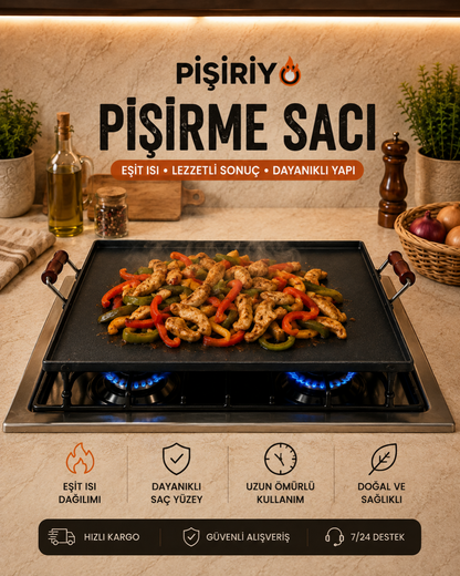 Pişiriyo Ocak Üstü Pişirme Sacı